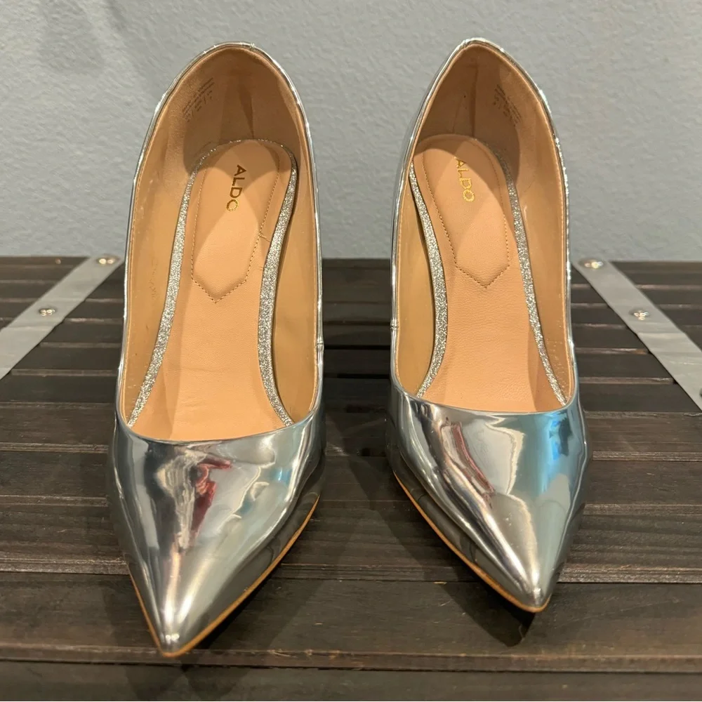 New ALDO Silver Metallic Heels - Picture 4 of 5